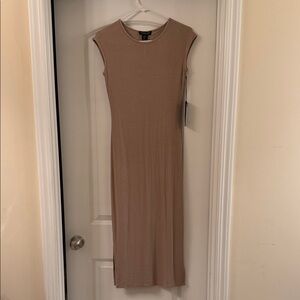 Rachel Zoe Sleeveless Brown Midi Dress